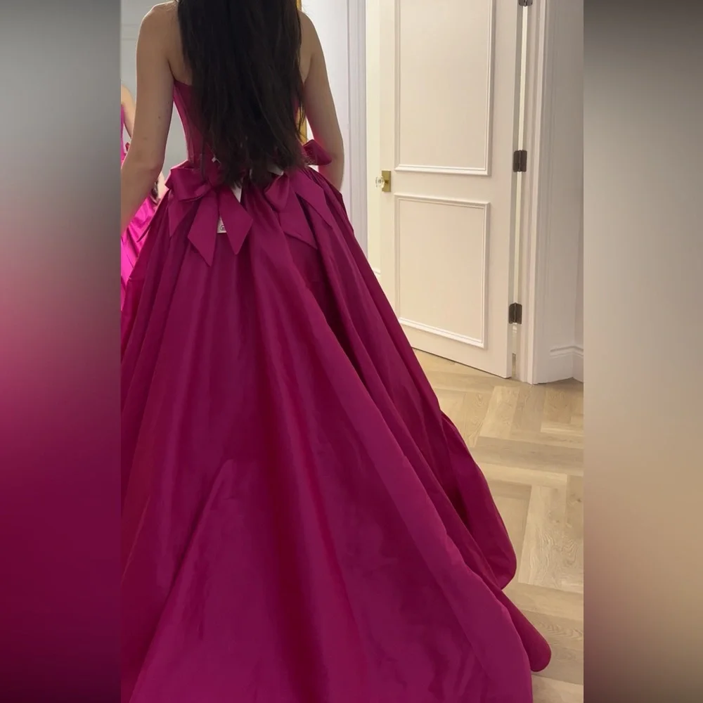 Elegant Pink Strapless Evening Gown - Picture 3 of 6